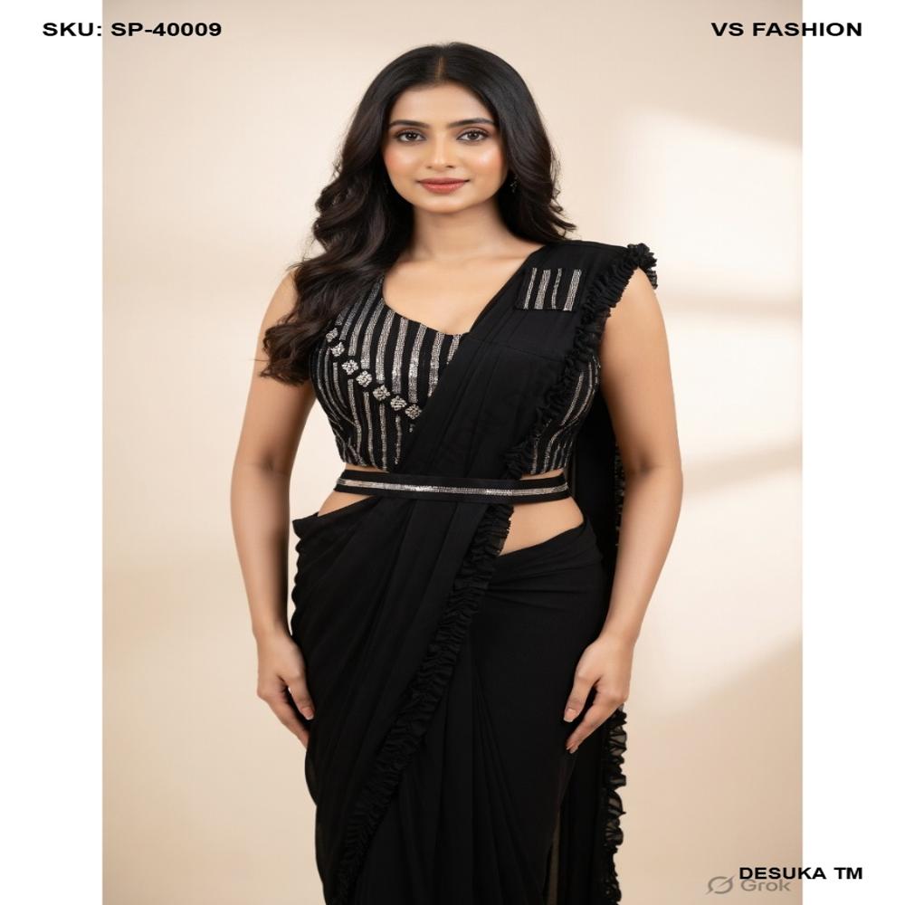SP-40009 Pre-Draped Ruffle Saree
