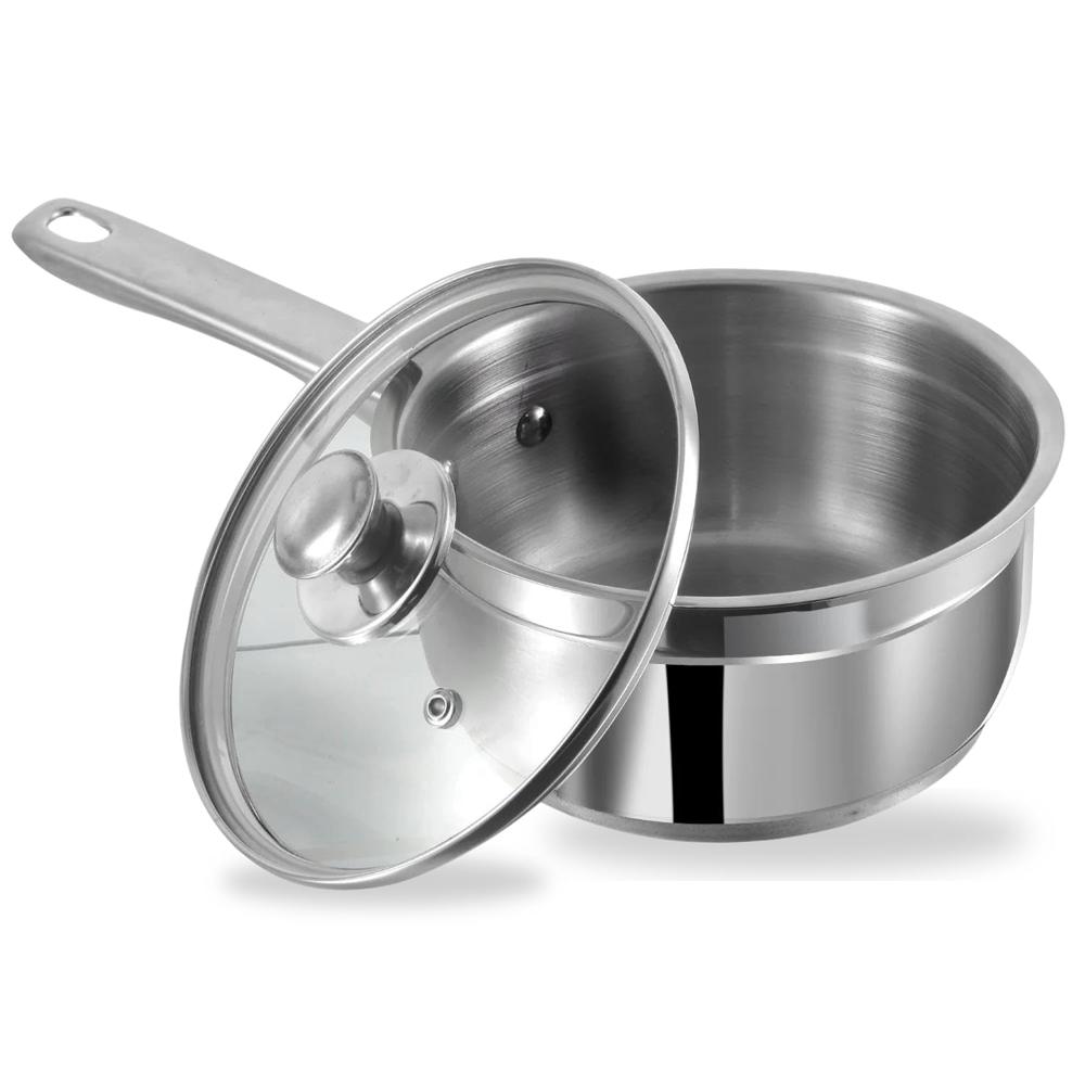 Vinod Two Tone Stainless Steel Saucepan with Glass