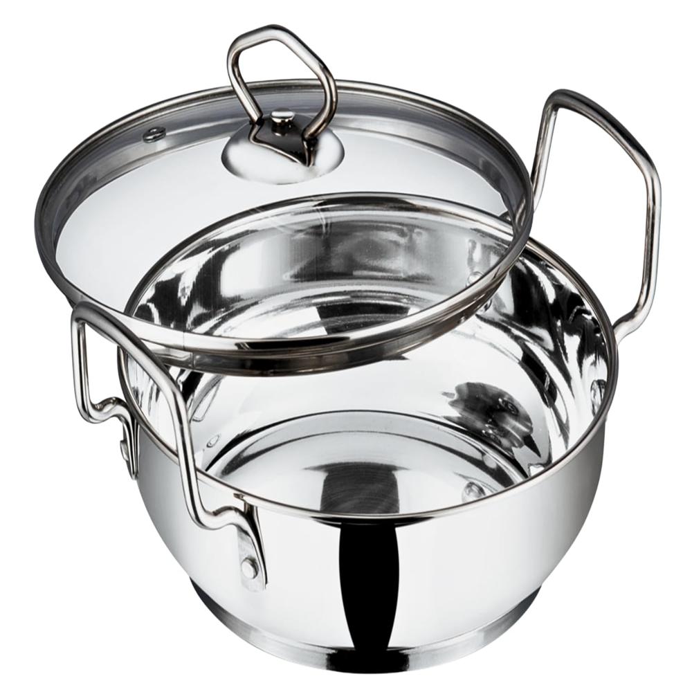 Vinod Stainless Steel Kadhai with Glass Lid 20 cm