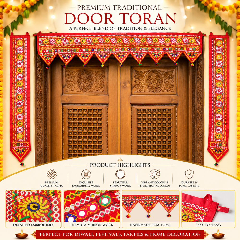KRISHNA HANDLOOM Embroidery Toran for Diwali Decoration G 20