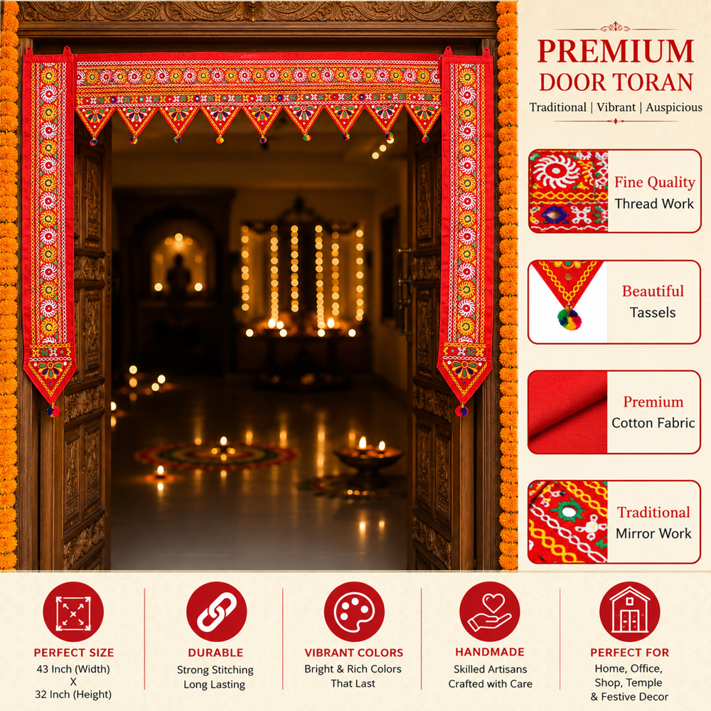 KRISHNA HANDLOOM Gujarati Toran for House Entrance G 23