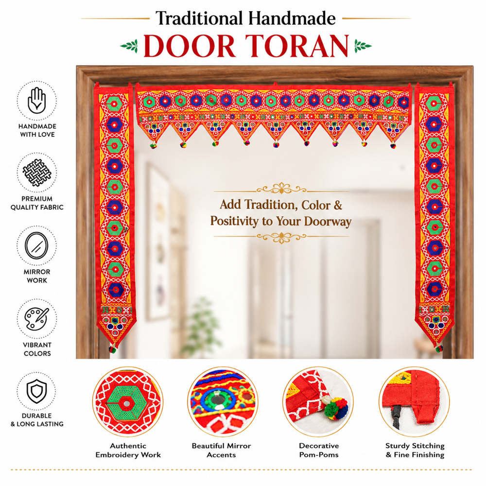 KRISHNA HANDLOOM Embroidery Toran for House Entrance H 3