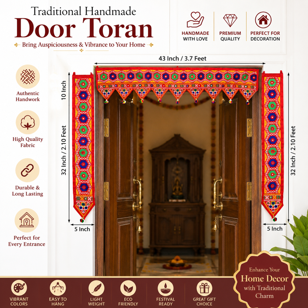 KRISHNA HANDLOOM Embroidery Toran for House Entrance H 3