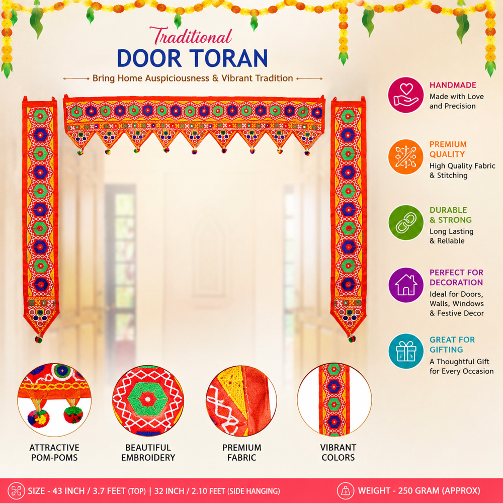 KRISHNA HANDLOOM Home Entrance Toran for Indian Home Decor H 9