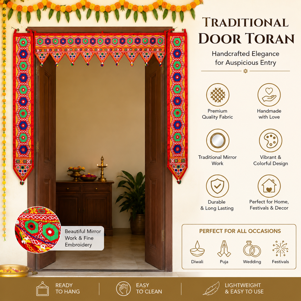 KRISHNA HANDLOOM Home Entrance Toran for Indian Home Decor H 9