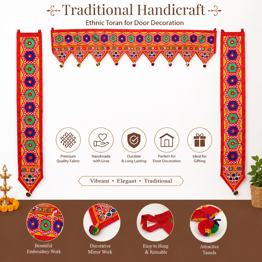 KRISHNA HANDLOOM Gujarati Toran for Festive Decor H 16