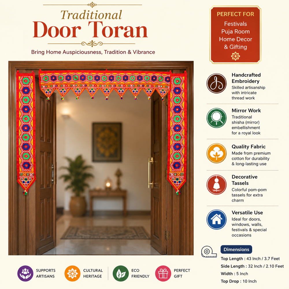 KRISHNA HANDLOOM Main Door Toran for Festive Decor H 19