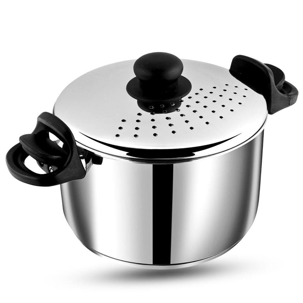 Stainless Steel Rice Pot with Strainer Lid - 4 L