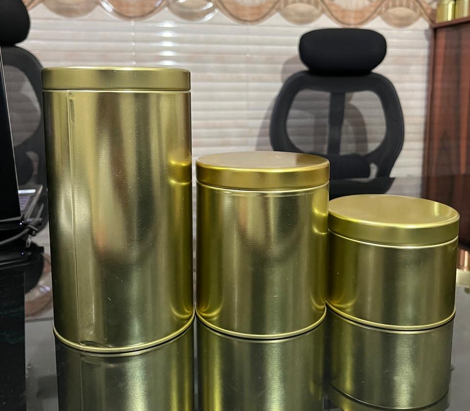 Cylindrical tin box 100 Dia