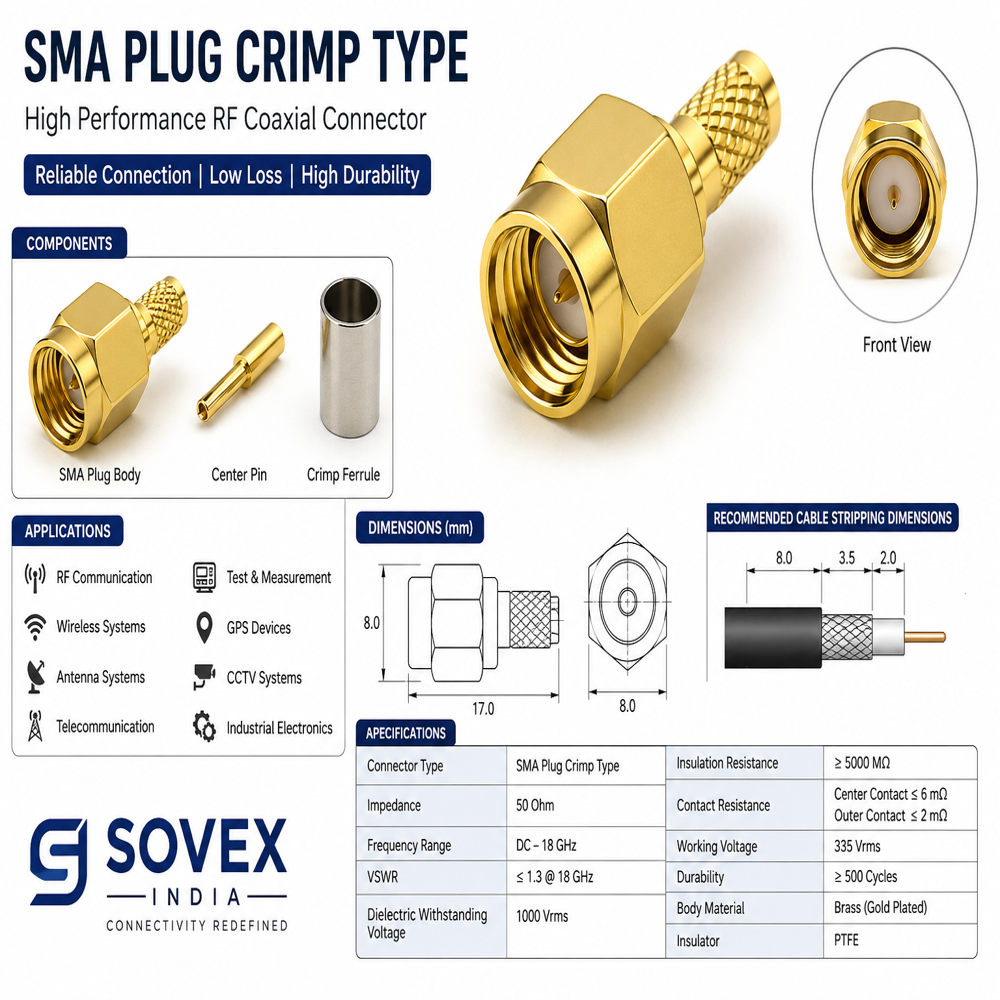 Sma Plug Crimp Type - Color: Silver