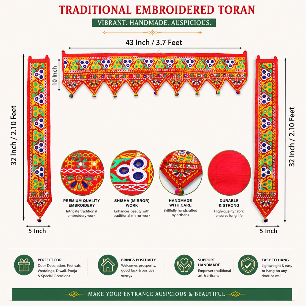 KRISHNA HANDLOOM Decorative Bandarwal for Home Decoration I 6