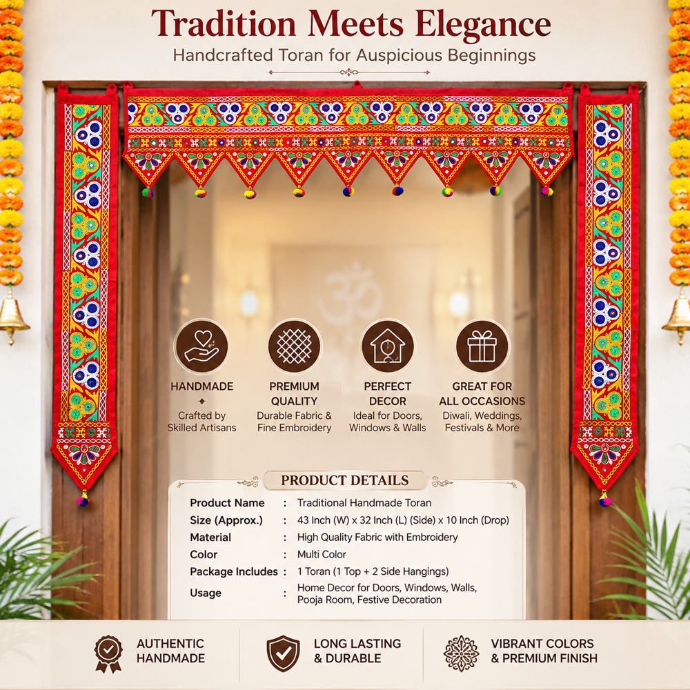 KRISHNA HANDLOOM Temple Entrance Toran for Home Decoration I 7
