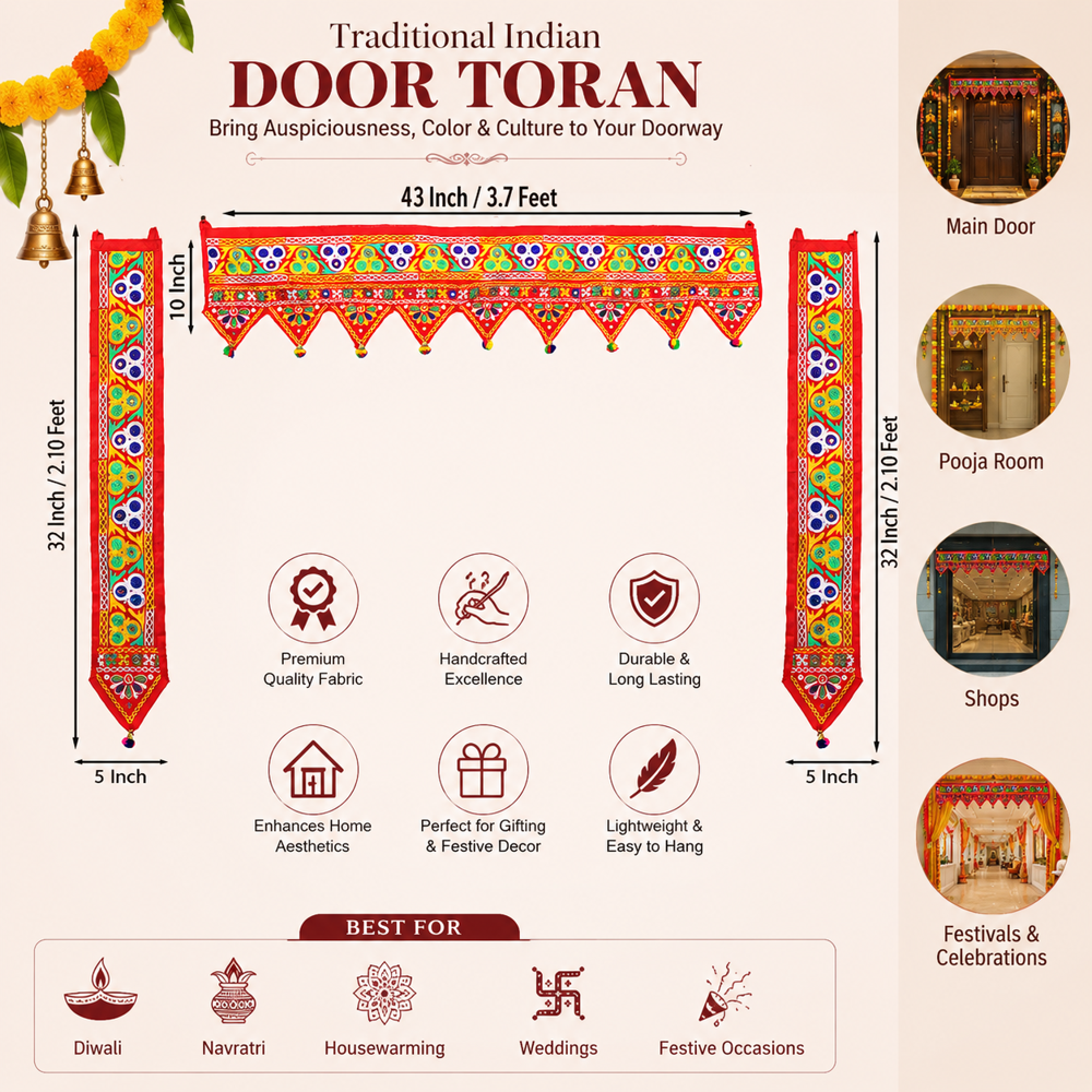 KRISHNA HANDLOOM Bandhanwar for Main Door Decor I 12