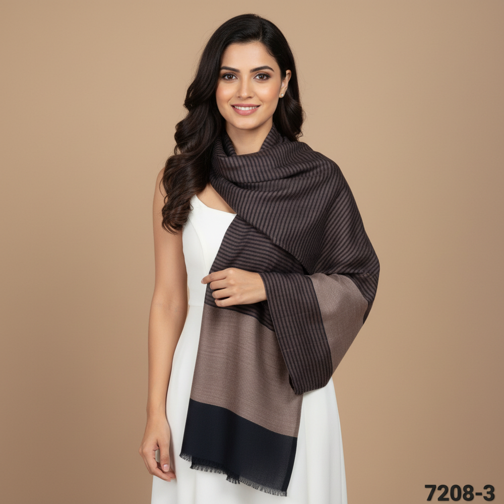 Fine wool ikkat stripe stoles