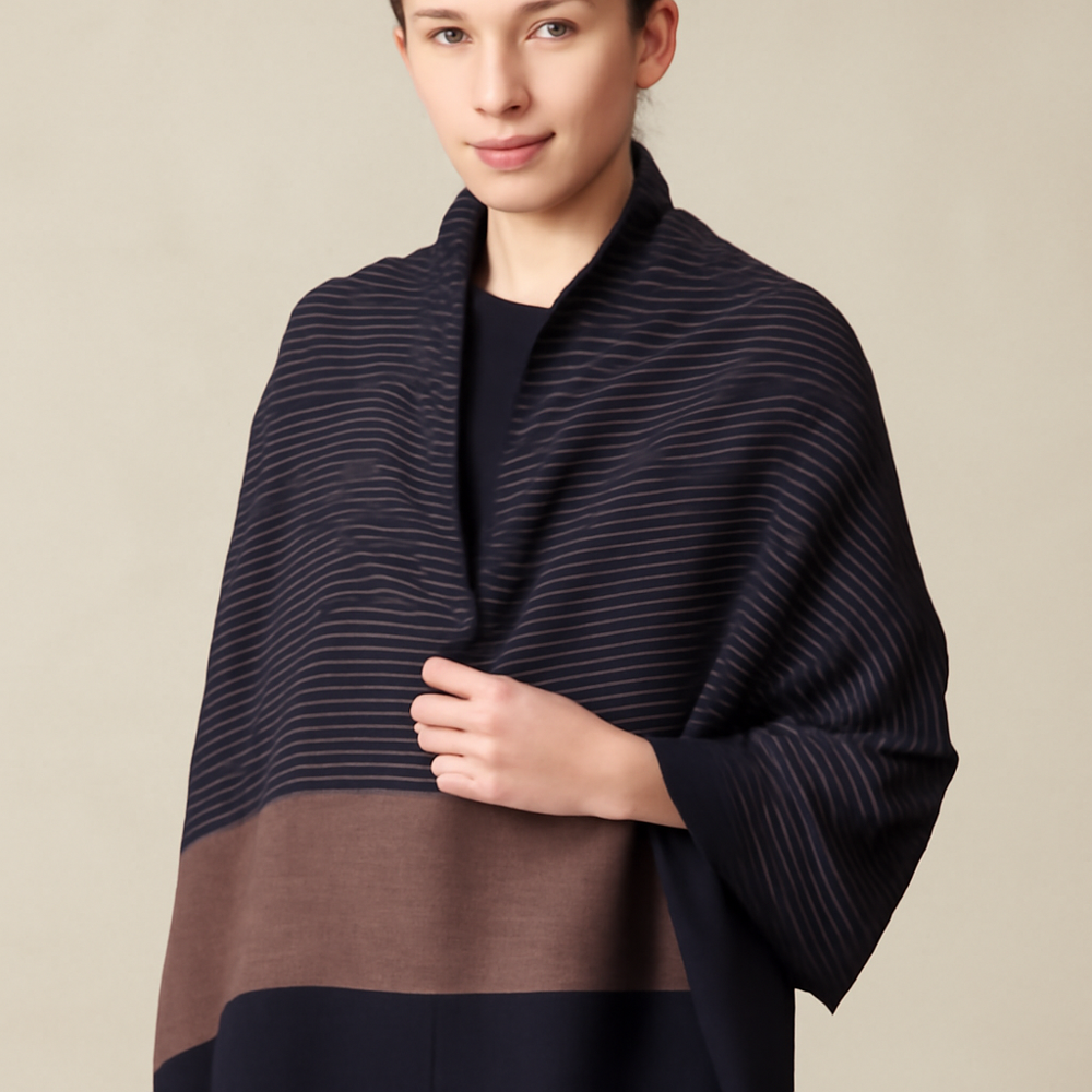 Fine wool ikkat stripe stoles