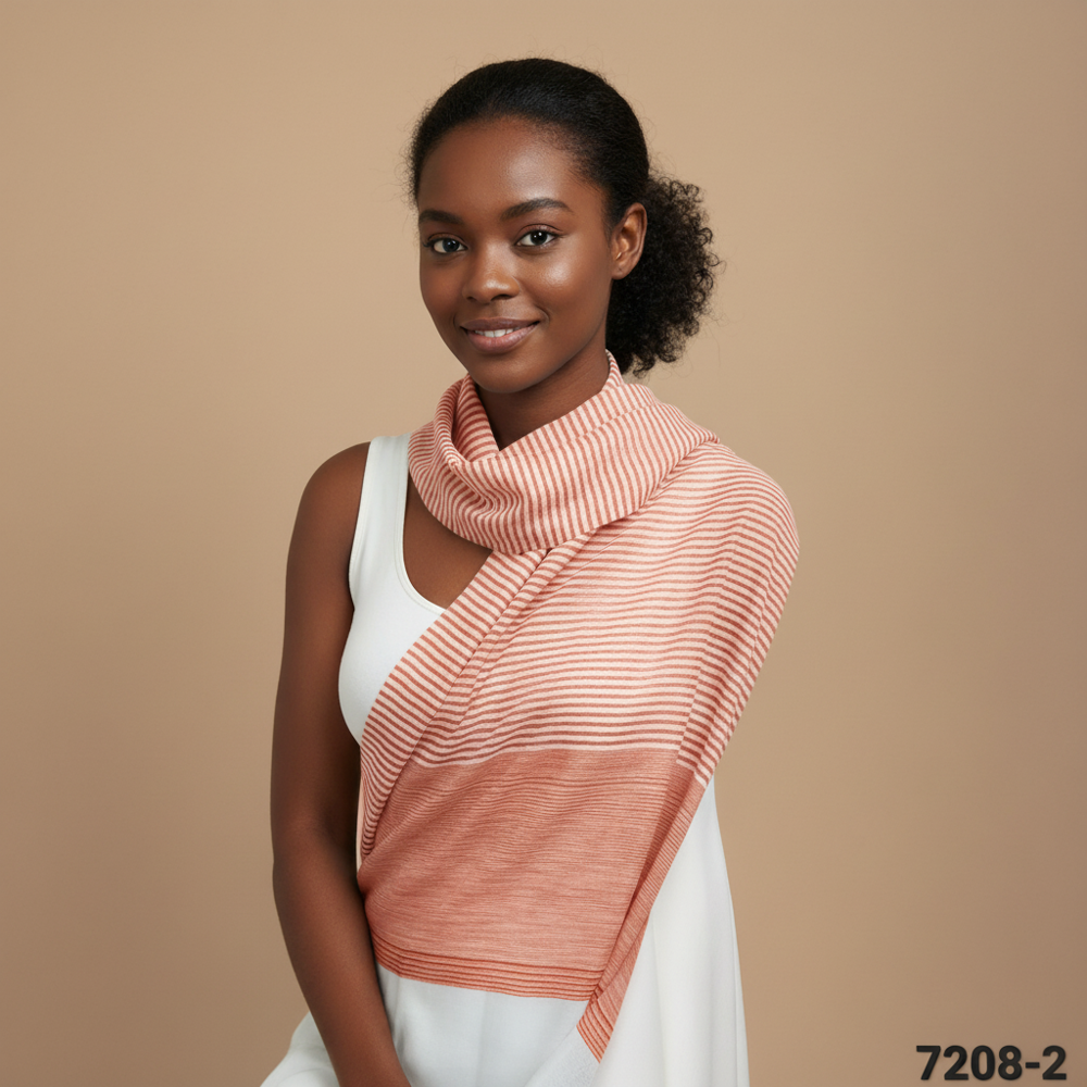 Fine wool ikkat stripe stoles