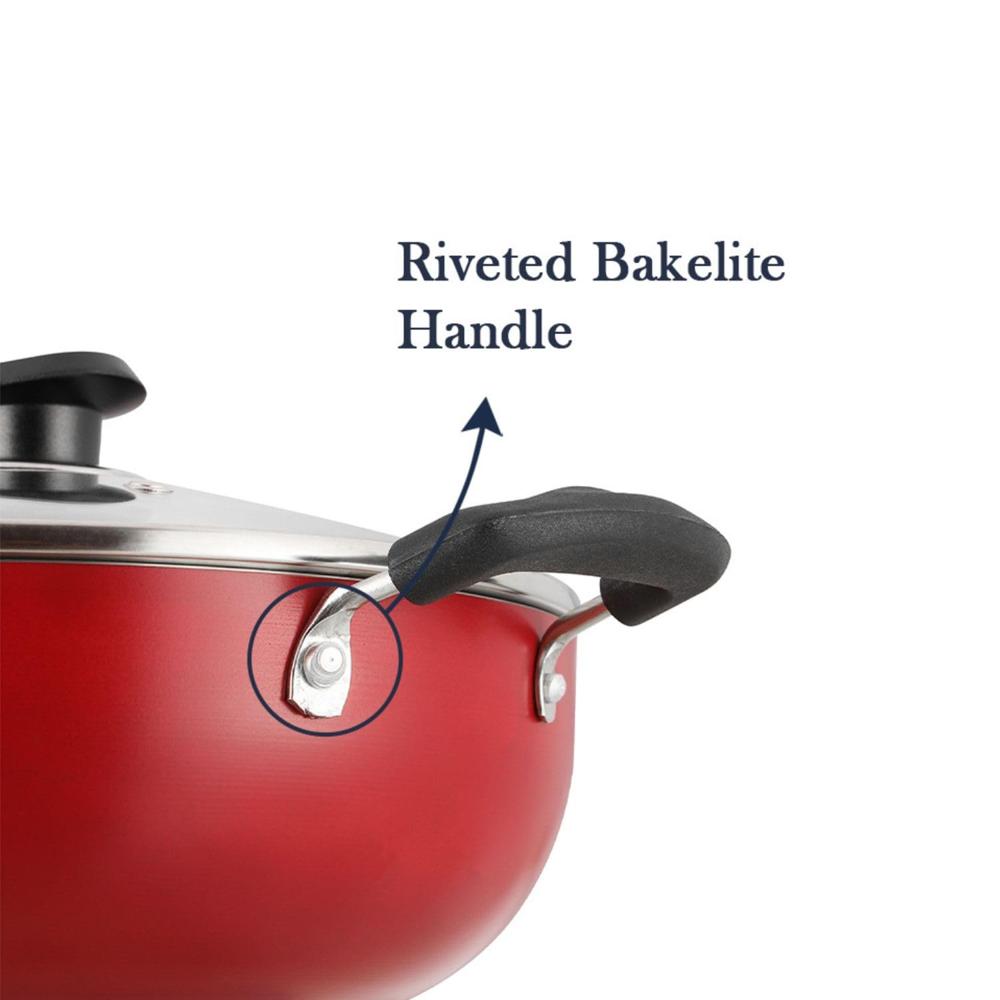 Vinod Zest Inducto Non Stick Deep Kadhai with Glass Lid - 5.5 Litre, 28cm | 3mm Thick | 3 Layer Coating | Swiss Quality | Metal Spoon Friendly | Induction Base | 1 Year Warranty