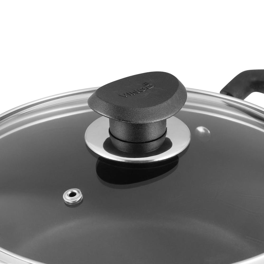 Vinod Zest Inducto Aluminium Non Stick Saucepot with Glass Lid - 3.1 Litre, 20cm | 3mm Thick | Swiss Quality | 3 Layer Coating | Toxin Free | Induction Base | 2 Year Warranty