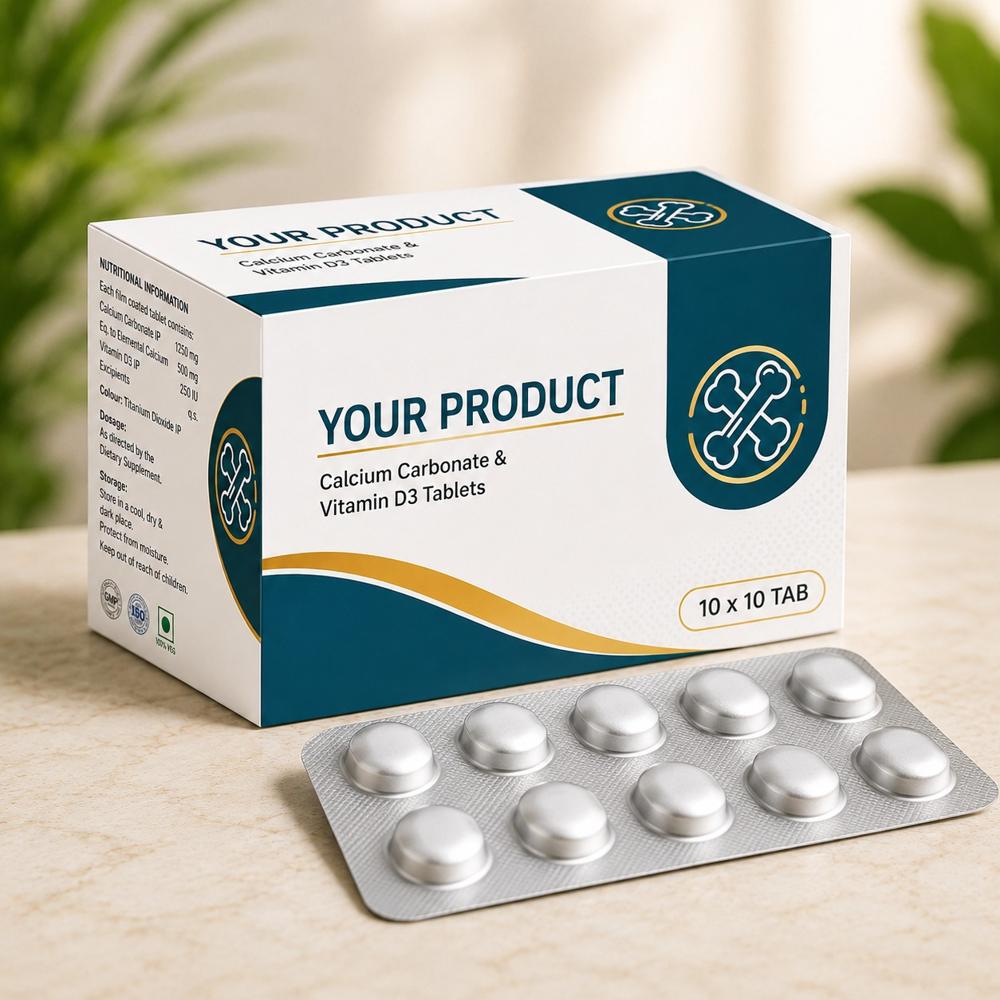 Calcium Carbonate with Vitamin D3 Tablets | Bone & Joint Health Supplement