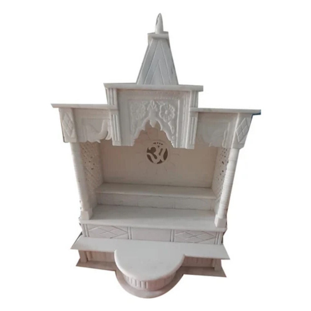 2.7 Feet White Marble Home Temple