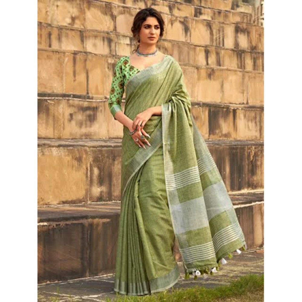 Linen Saree - Gender: Female