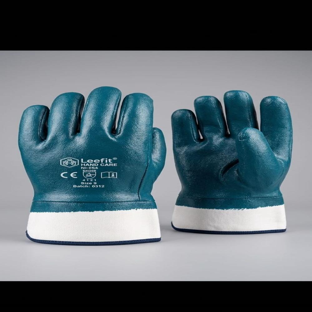 Nitrile Full Deep Hand Gloves Cuff Type - Color: Blue