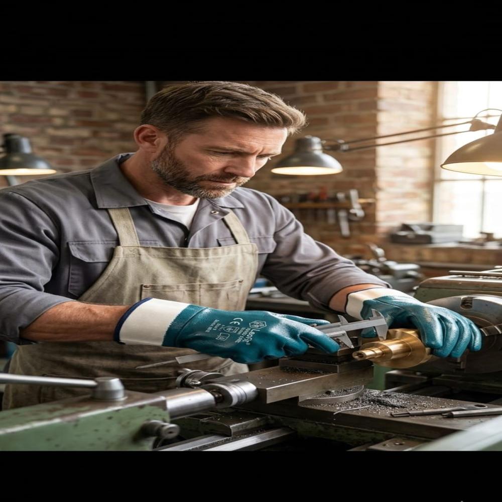 Nitrile Full Deep Hand Gloves Cuff Type - Color: Blue