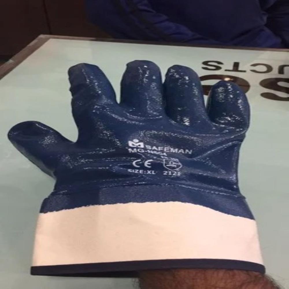 Nitrile Full Deep Hand Gloves Cuff Type - Color: Blue
