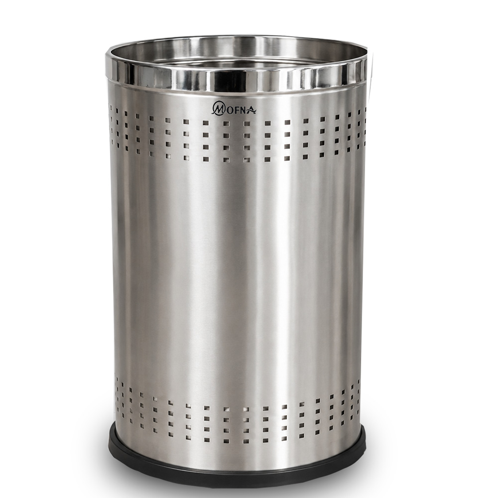 Mofna Stainless Steel silver Perforated Dustbin 10 Liter
