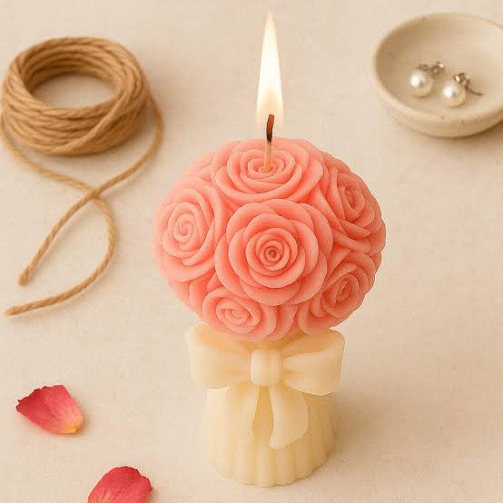 Pink Rose Candles