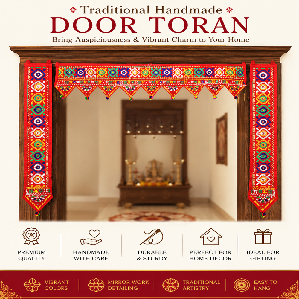 Decorative Bandarwal For Home Entrance - Color: Red