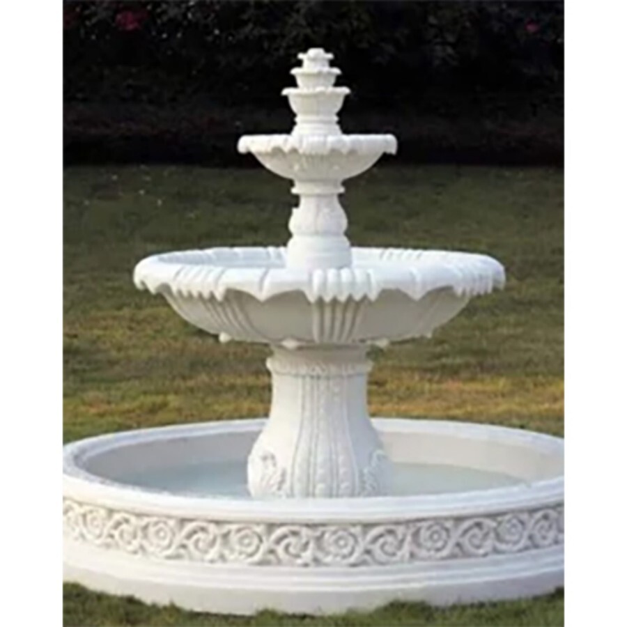 White marble water fountain