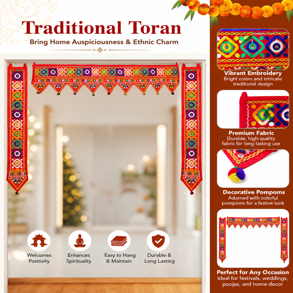 Embroidery Toran for Mandir Decor