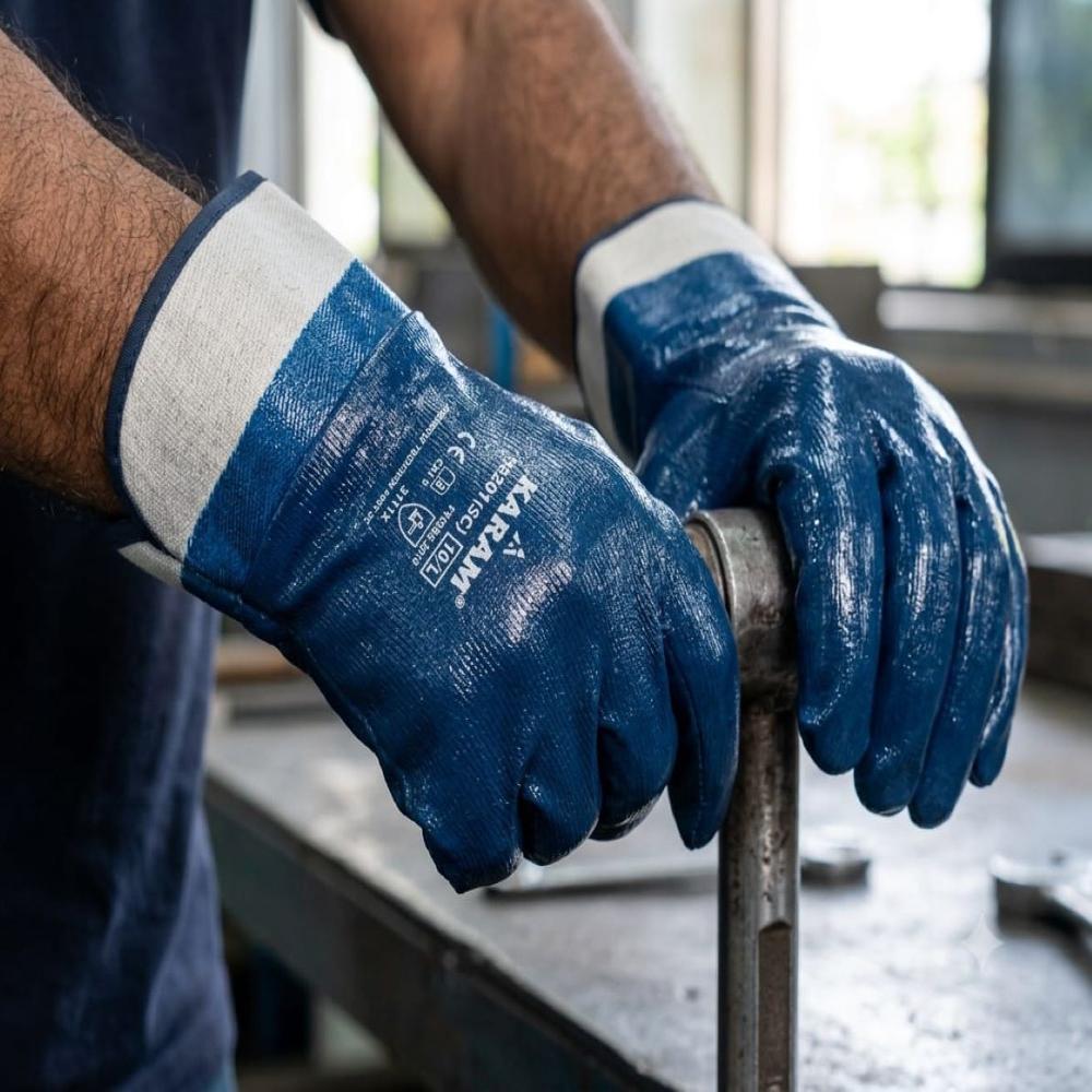 Karam Nitrile Full Deep Hand Gloves 