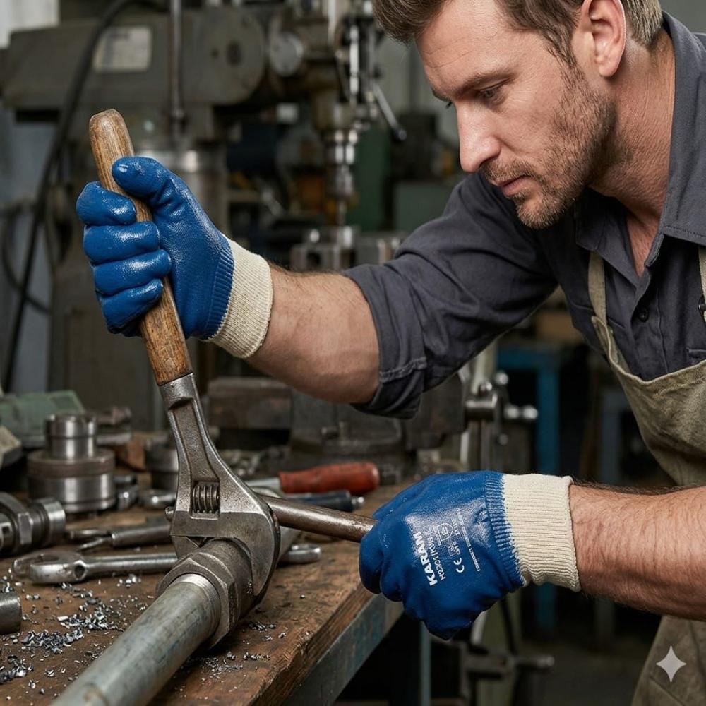 Karam Nitrile Full Dip Hand Gloves Wrist Type