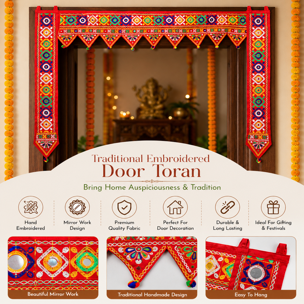 Decorative Bandarwal For Wedding Decoration - Color: Red