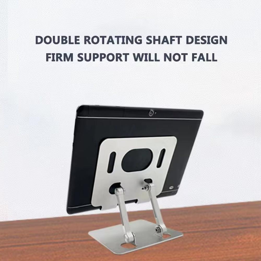 Tablet Stand Metal Alloy Adjustable Bracket, Ergonomic Foldable Metal Tablet Holder - Color: Silver