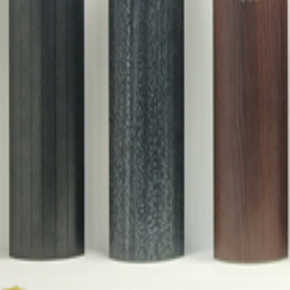 Wood grain transfer powder coating
