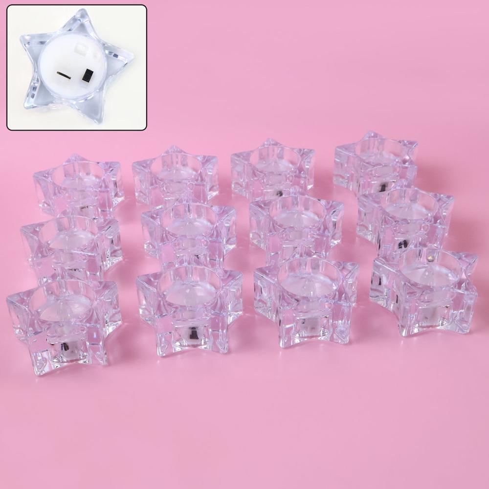 Set of 12 LED Crystal-Effect Flameless Smokeless Candles