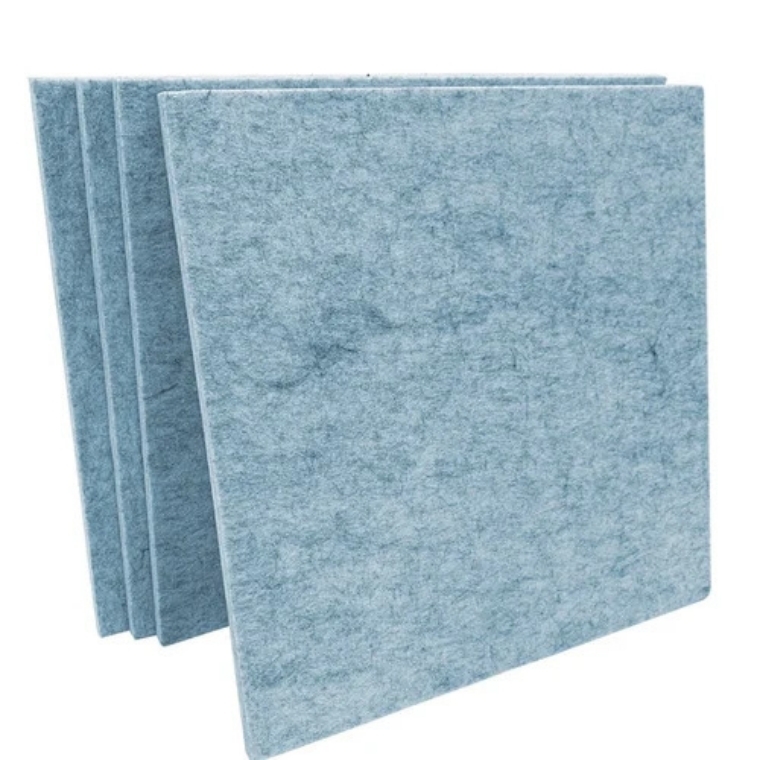 12mm PET Fibre Acoustic Boards - Polyester Fibre Light Blue NRC 0.8 | Fabric Faced Fire Resistant Square Edge