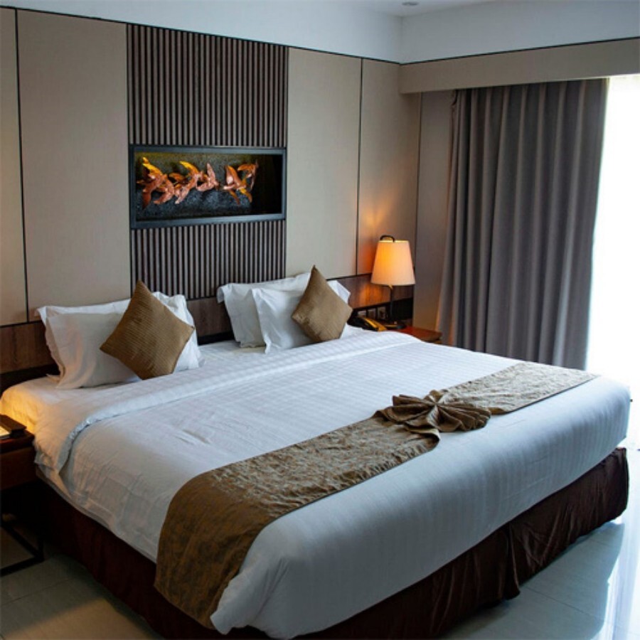 Hotel Double Bed - Color: Brown