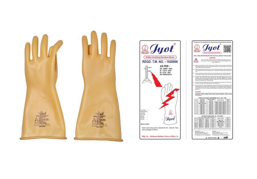 Electrical Shockproof Rubber Hand Gloves 1000V