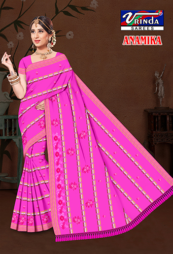 Anamika Saree - Color: Sky Blue With Aqua Green Border