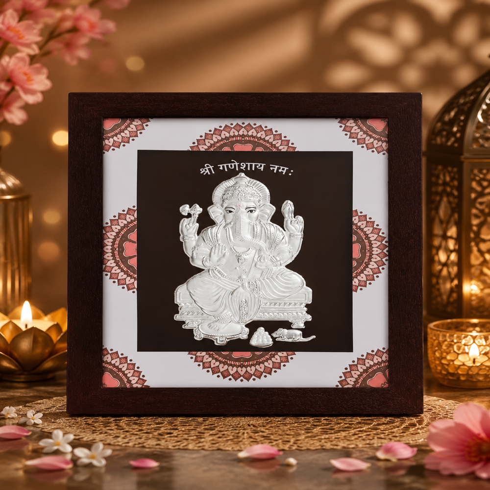 Pure Silver Ganesh JI Frame