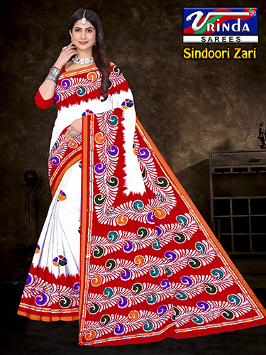 Sindoori Zari Saree