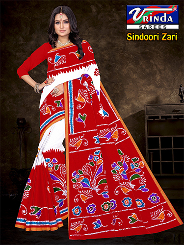 Sindoori Zari Saree
