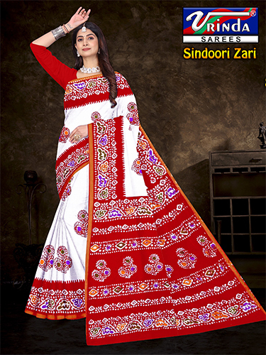 Sindoori Zari Saree