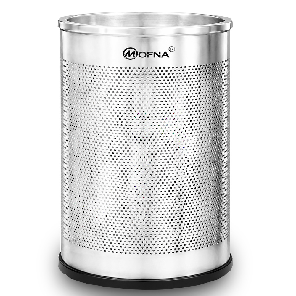 Mofna Stainless Steel Silver Perforated Dustbin 22 Liter