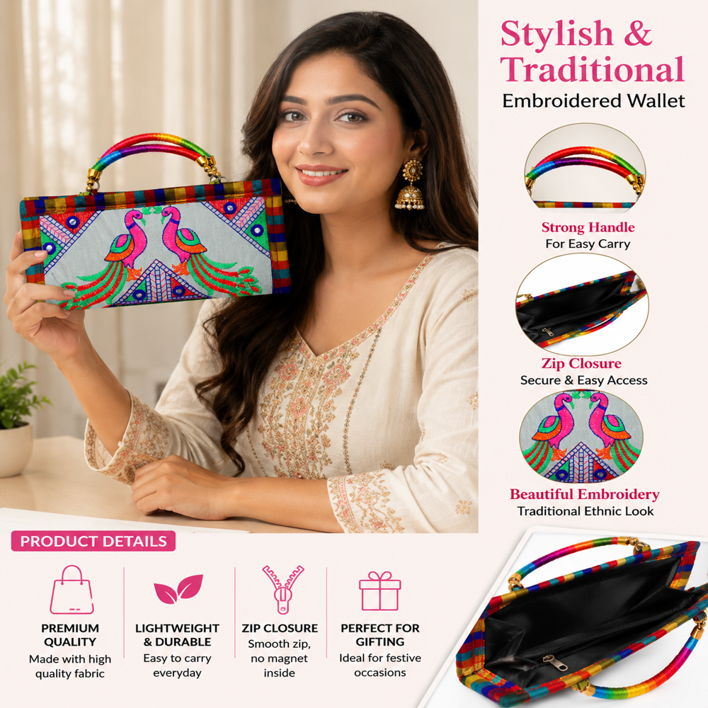 Decorative Kutchi Embroidery Purse for Girls and Women