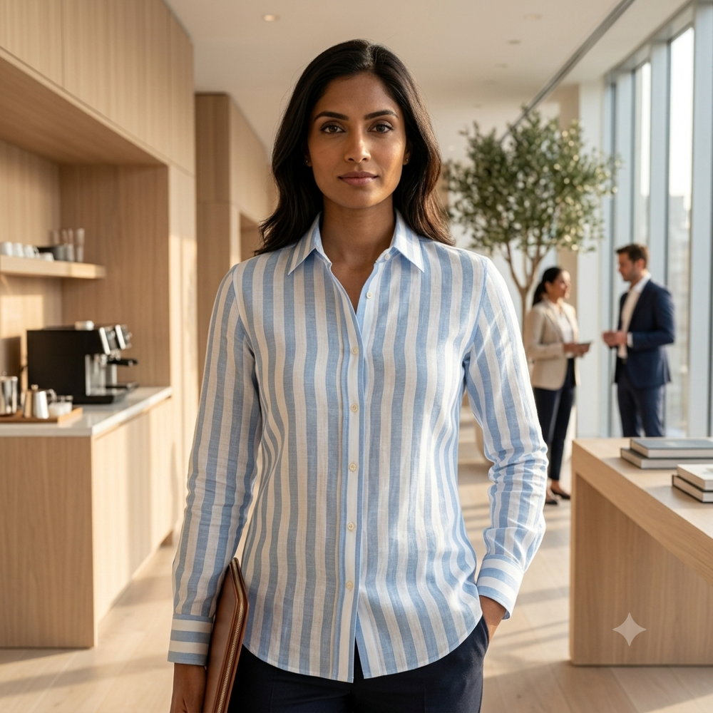 Linen stripe shirt